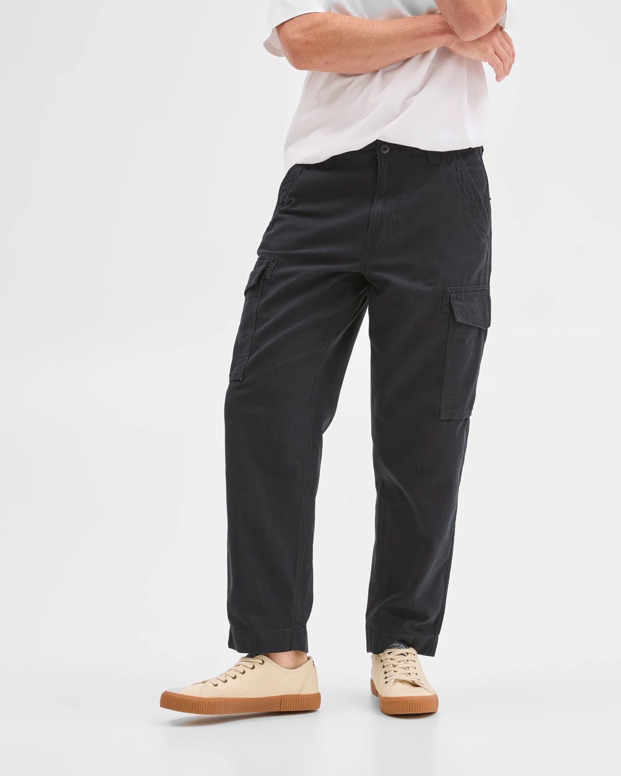 Australian Cotton Regular Fit Cargo Pants - Black 5 of 5