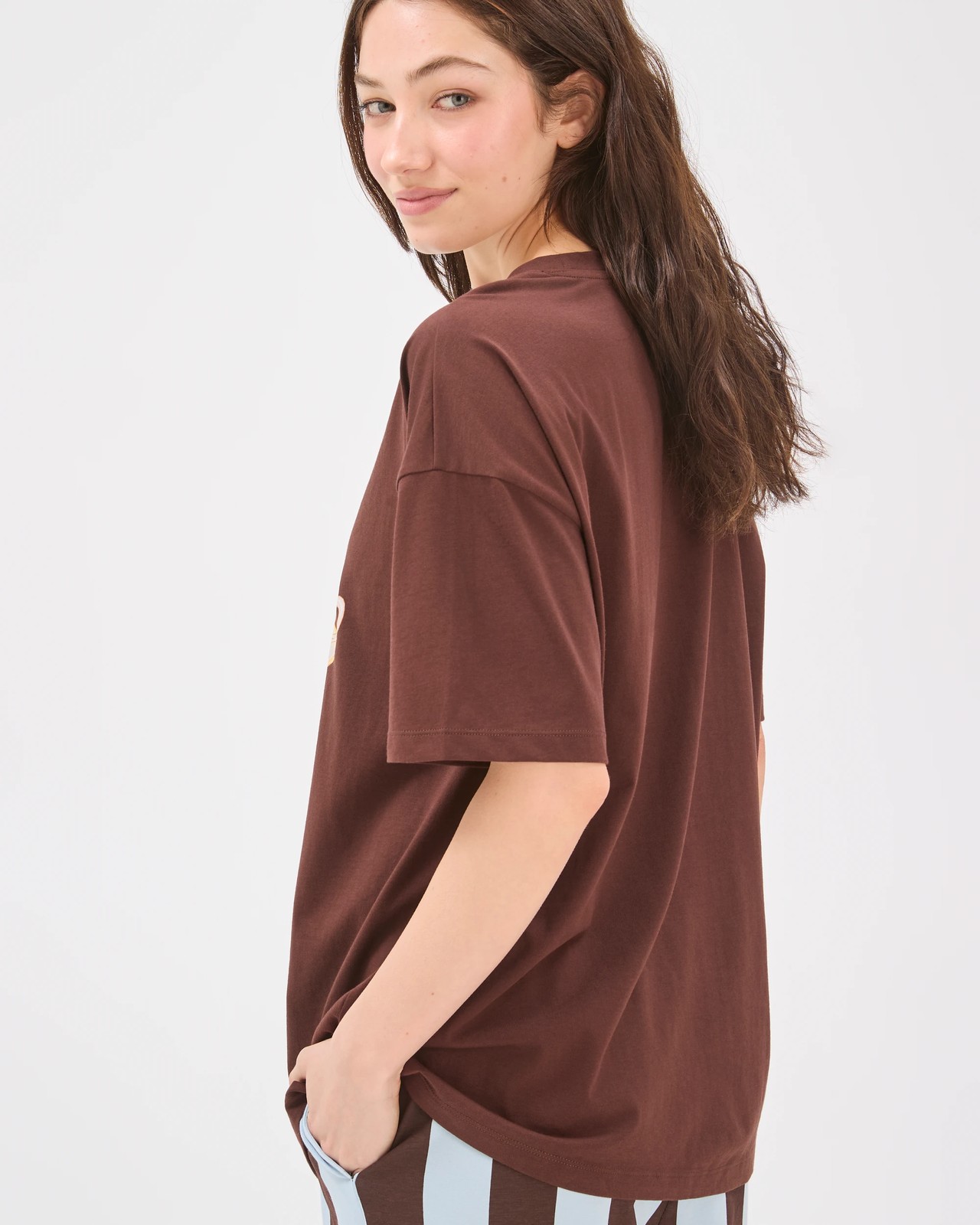 Lily Loves Australian Cotton Boyfriend Jersey Sleep T-Shirt - Brown Pancakes 5 of 6