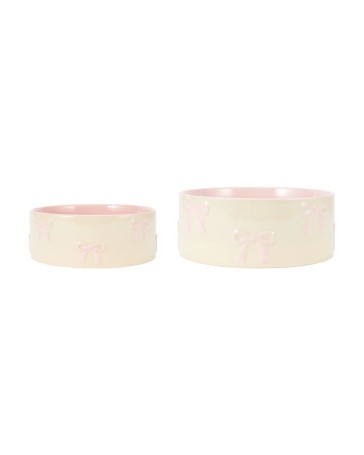 Anko 2 Pack Dog Bowl Bows Ceramic