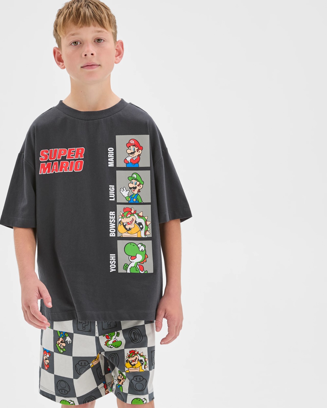 Super Mario Australian Cotton Older Boys Oversized Knit Pyjama Set 3 of 5