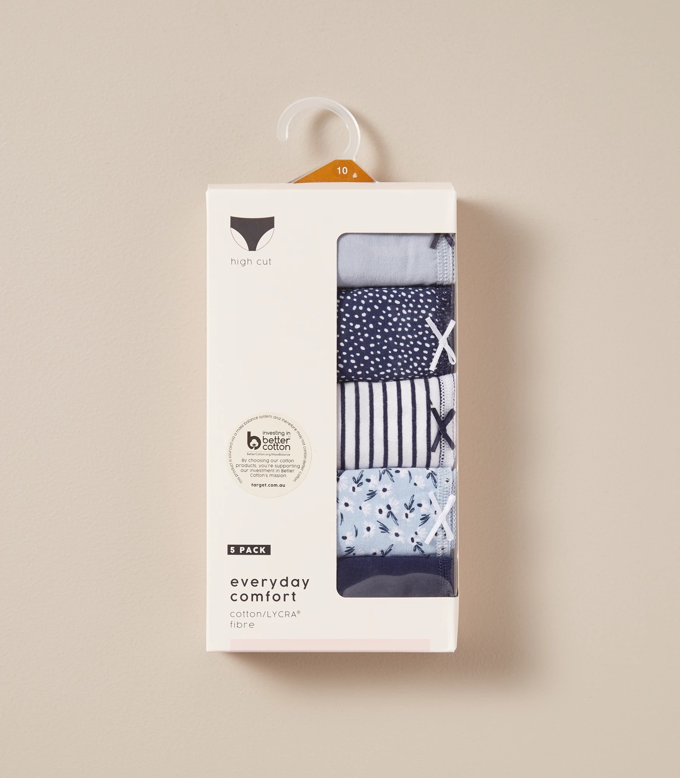 5 Pack Cotton/Elastane High Cut Briefs; Style: LHF183555 2 of 6