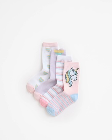 Maxx 4 Pack Girls Casual Crew Socks