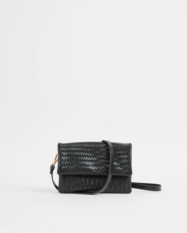Embossed Weave Crossbody Bag