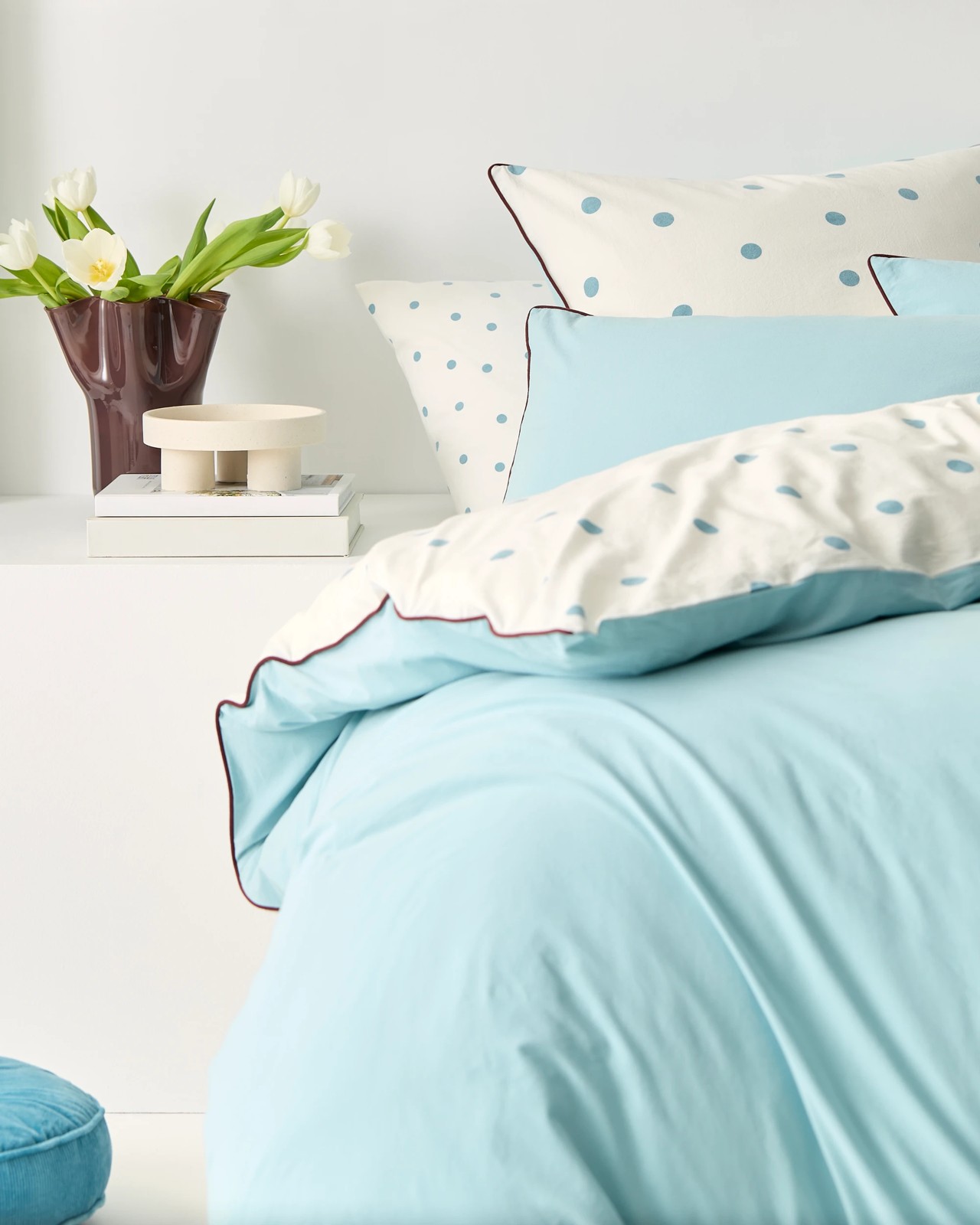 Arlo Polka Dot Stonewash Cotton Quilt Cover Set 5 of 5
