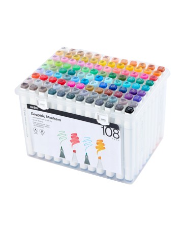 108 Pack Graphic Markers - Anko