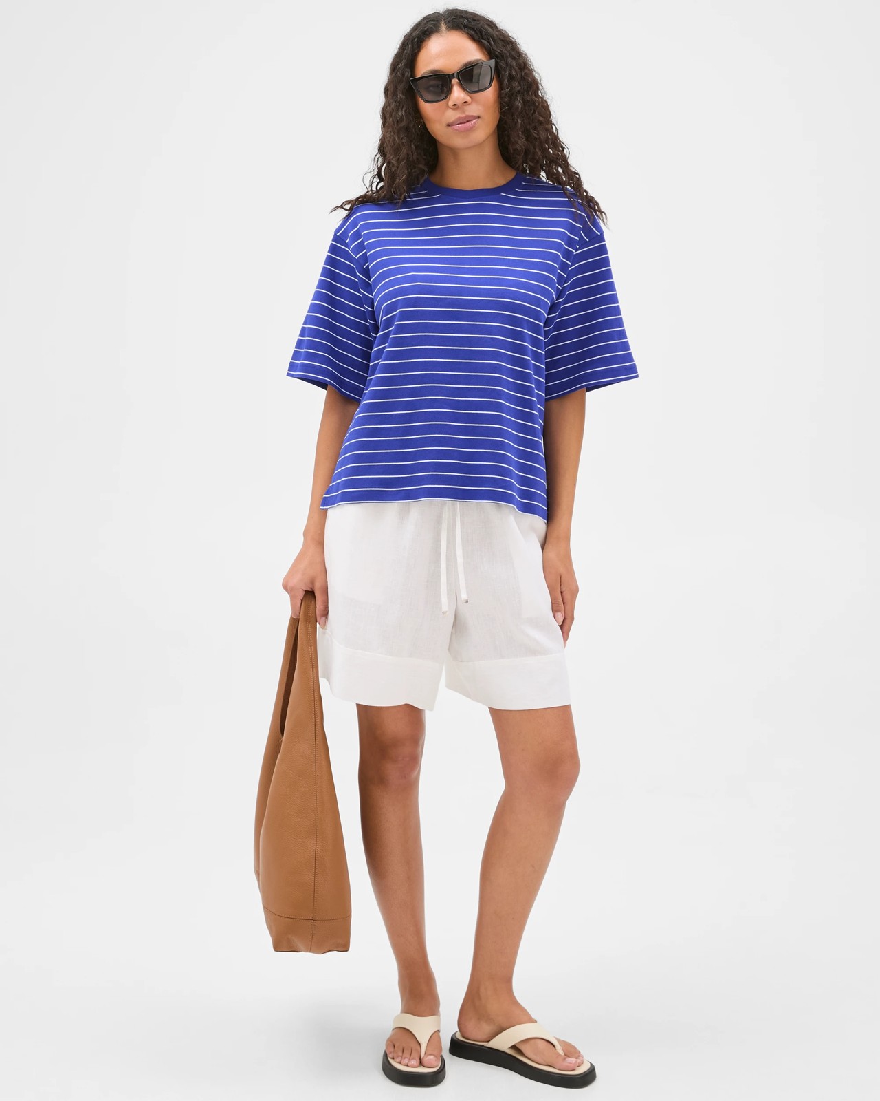 Australian Cotton Heavyweight Boxy T-Shirt - Vivid Blue 2 of 6