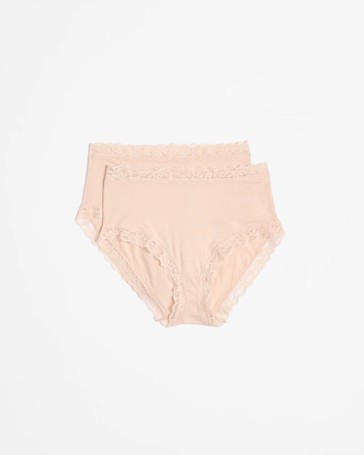 2 Pack Modal and Lace Full Briefs