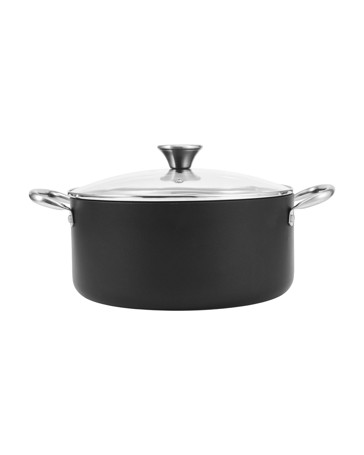 24cm Hard Anodised Non-Stick Casserole - Anko