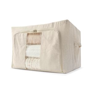 Linen Look Collapsible Box with Window, Large, Beige - Anko product image