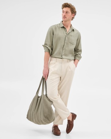 Australian Cotton Blend Pleated Pants