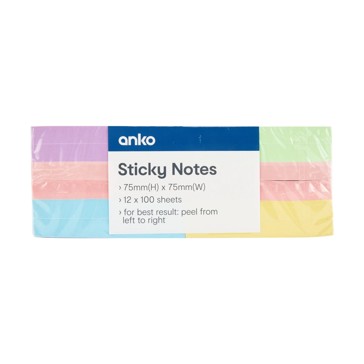 Sticky Notes, 12 Pack - Anko