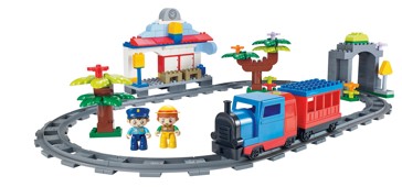 170 Piece Junior Blocks: Railway Station with Motorised Train Playset