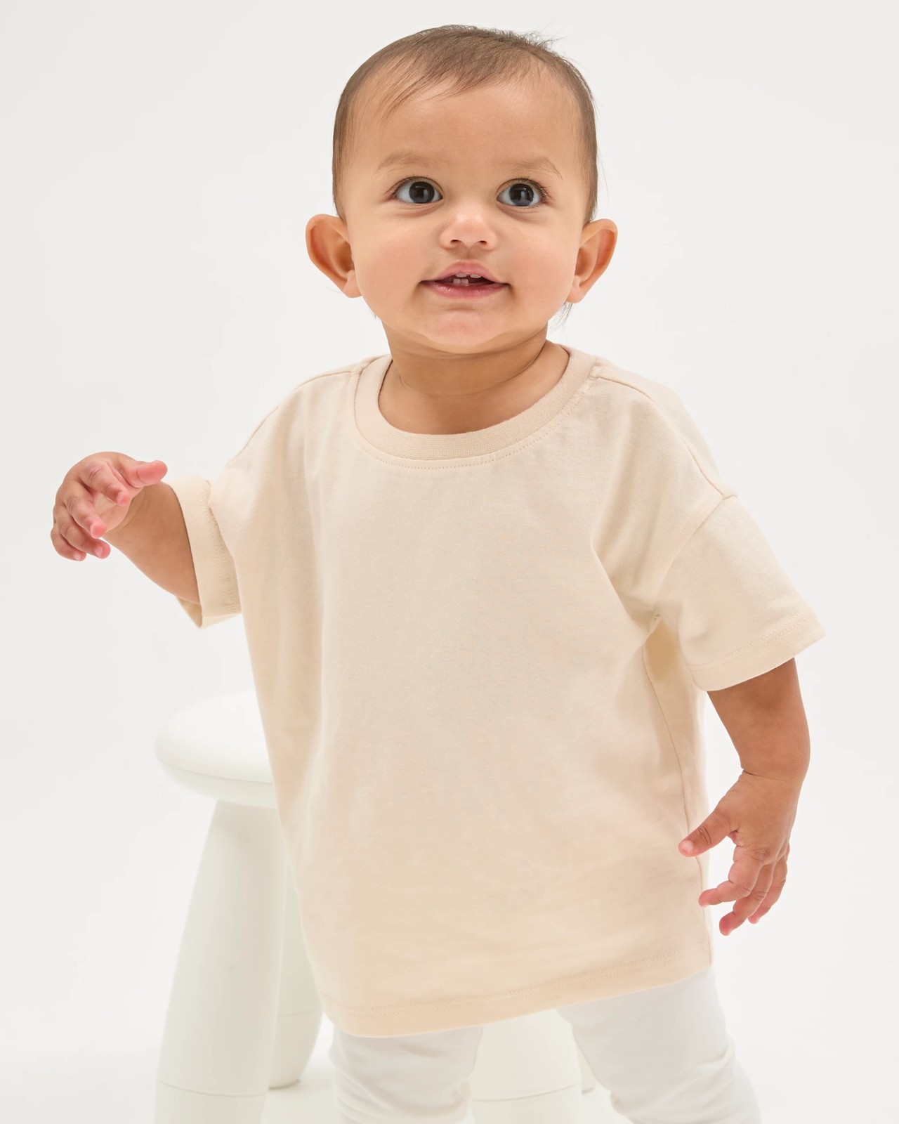 Baby Organic Cotton Plain T-Shirt - Whitecap Grey 3 of 5