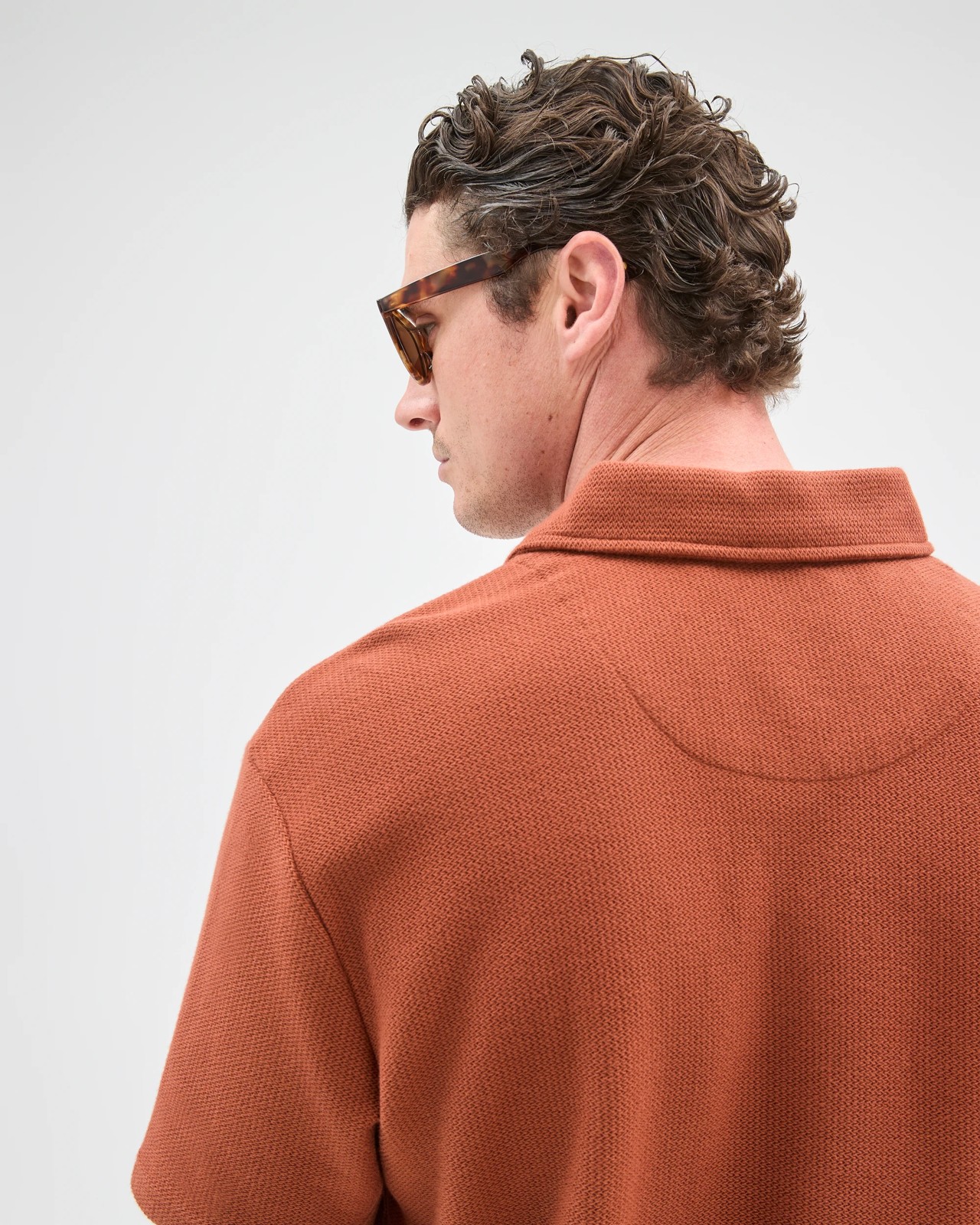 Australian Cotton Textured Polo Top - Sequoia 6 of 6