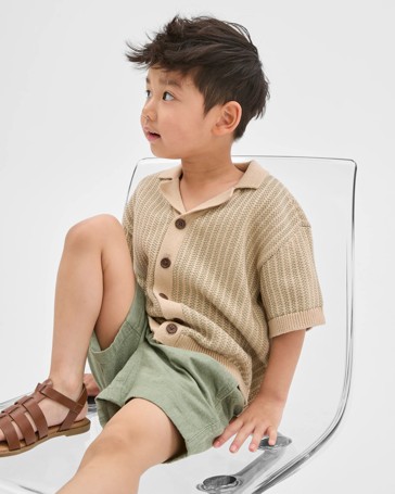 Shirt & Shorts Knit Set