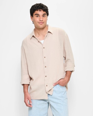 Long Sleeve Crinkle Shirt - Commons