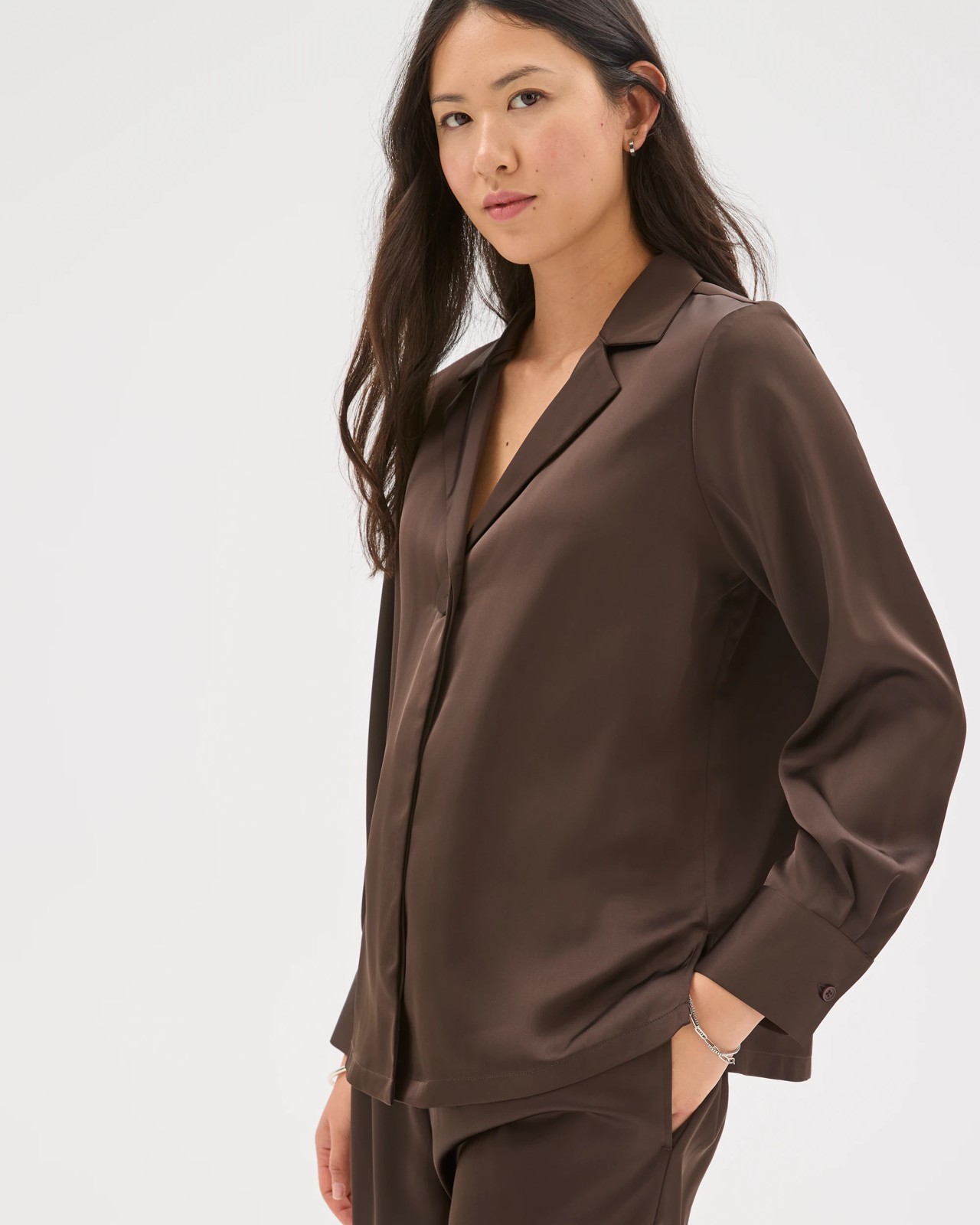 Preview Long Sleeve Satin Shirt 4 of 6