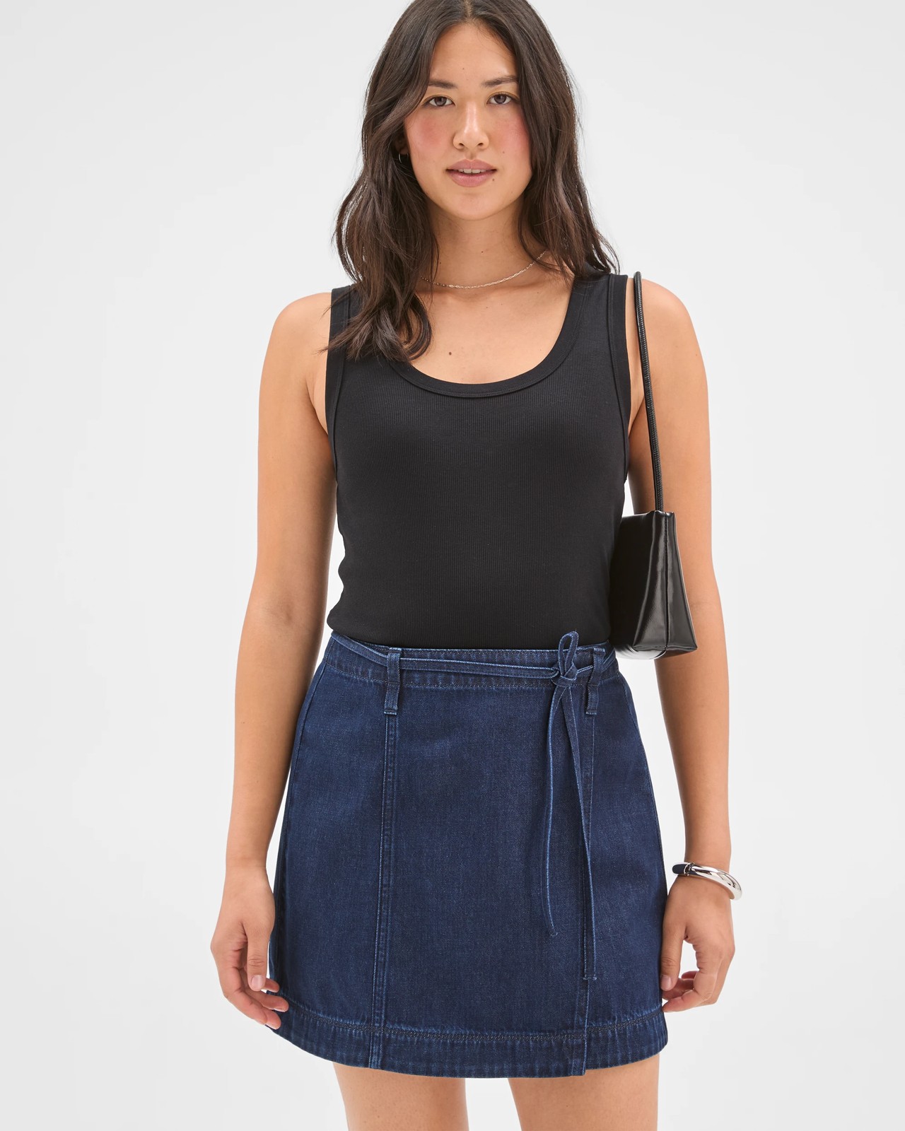 Wrap Front Denim Mini Skirt 4 of 5