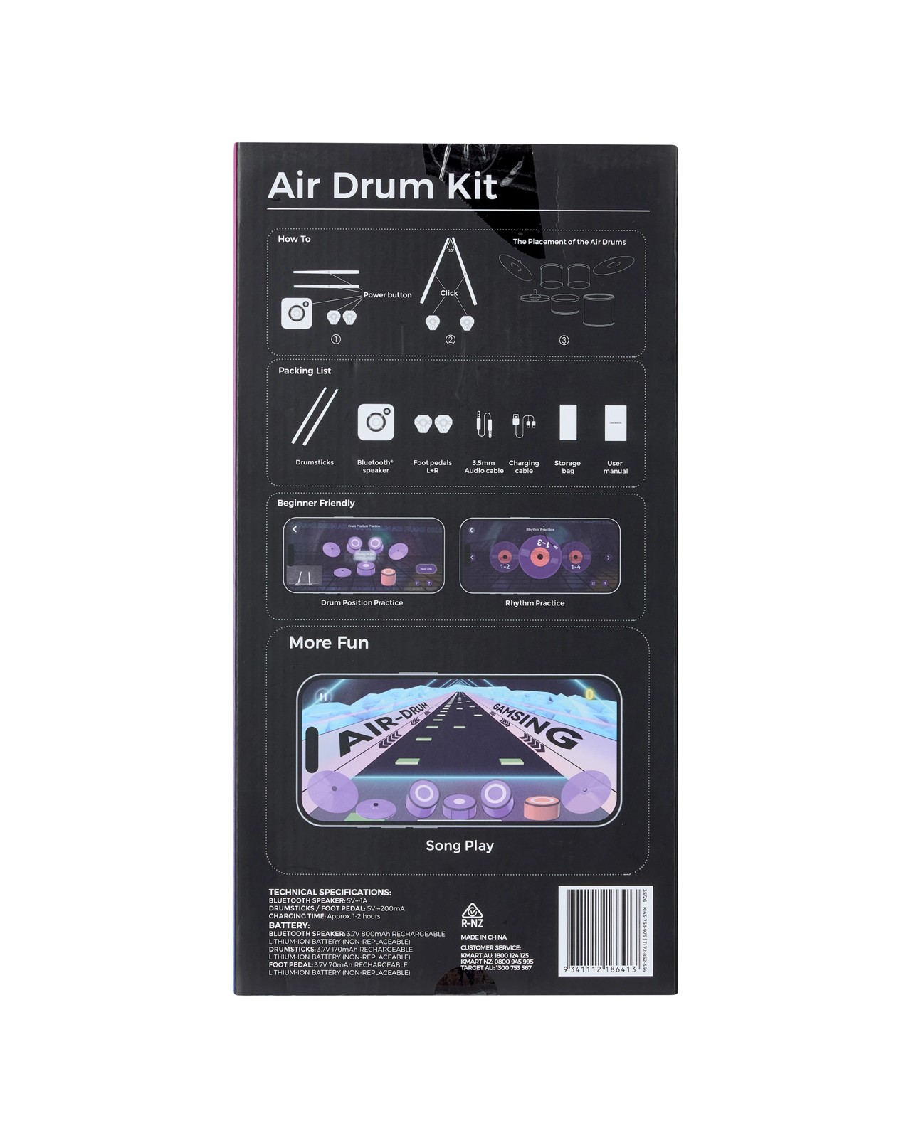 Anko Air Drum Kit 6 of 6