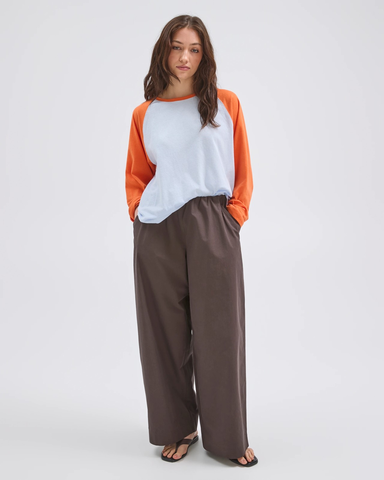 Lily Loves Australian Cotton Blend Raglan Long Sleeve T-Shirt - Glacier Orange 2 of 5