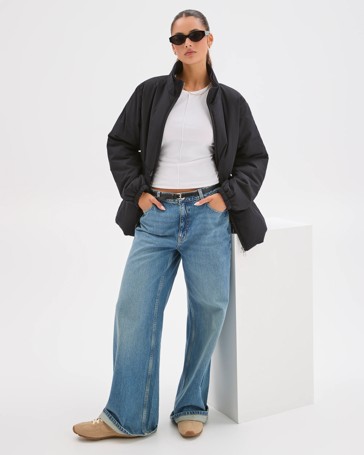 Lily Loves Australian Cotton Blend Cinched Puffer Jacket