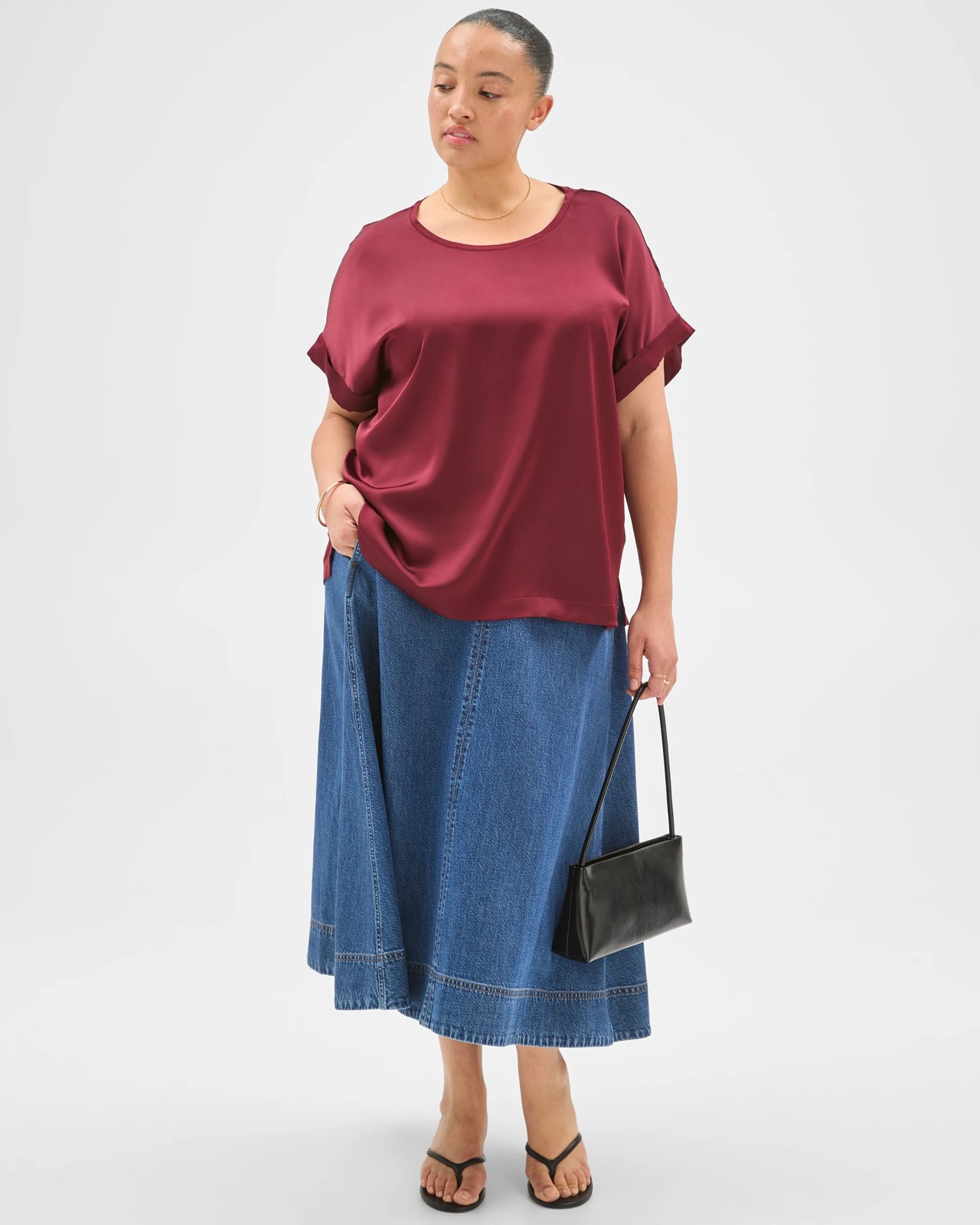 Plus Size Mixed Media Top 4 of 5
