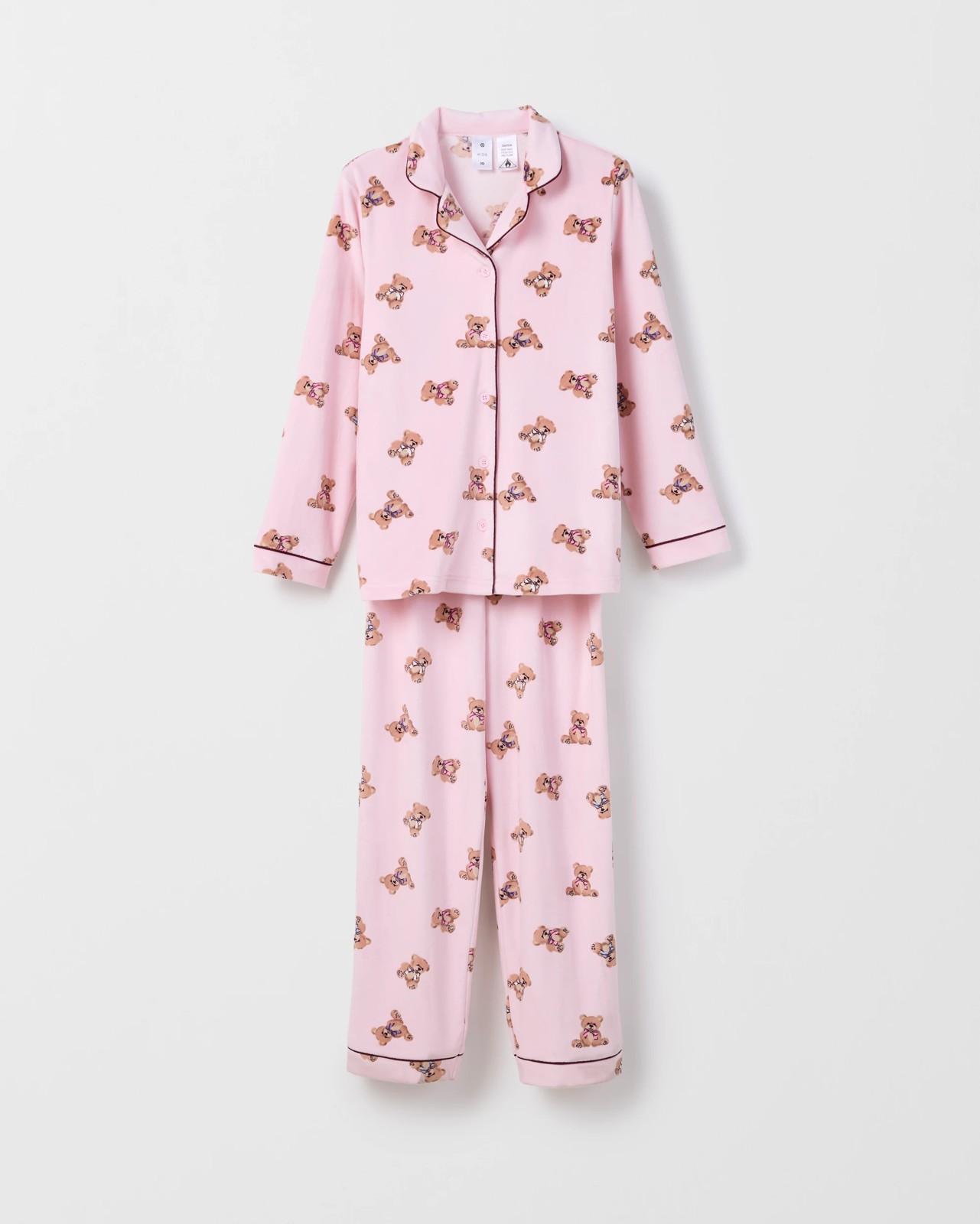 Older Girls Top & Pants Fleece Pyjama Set - Bear 5 of 5