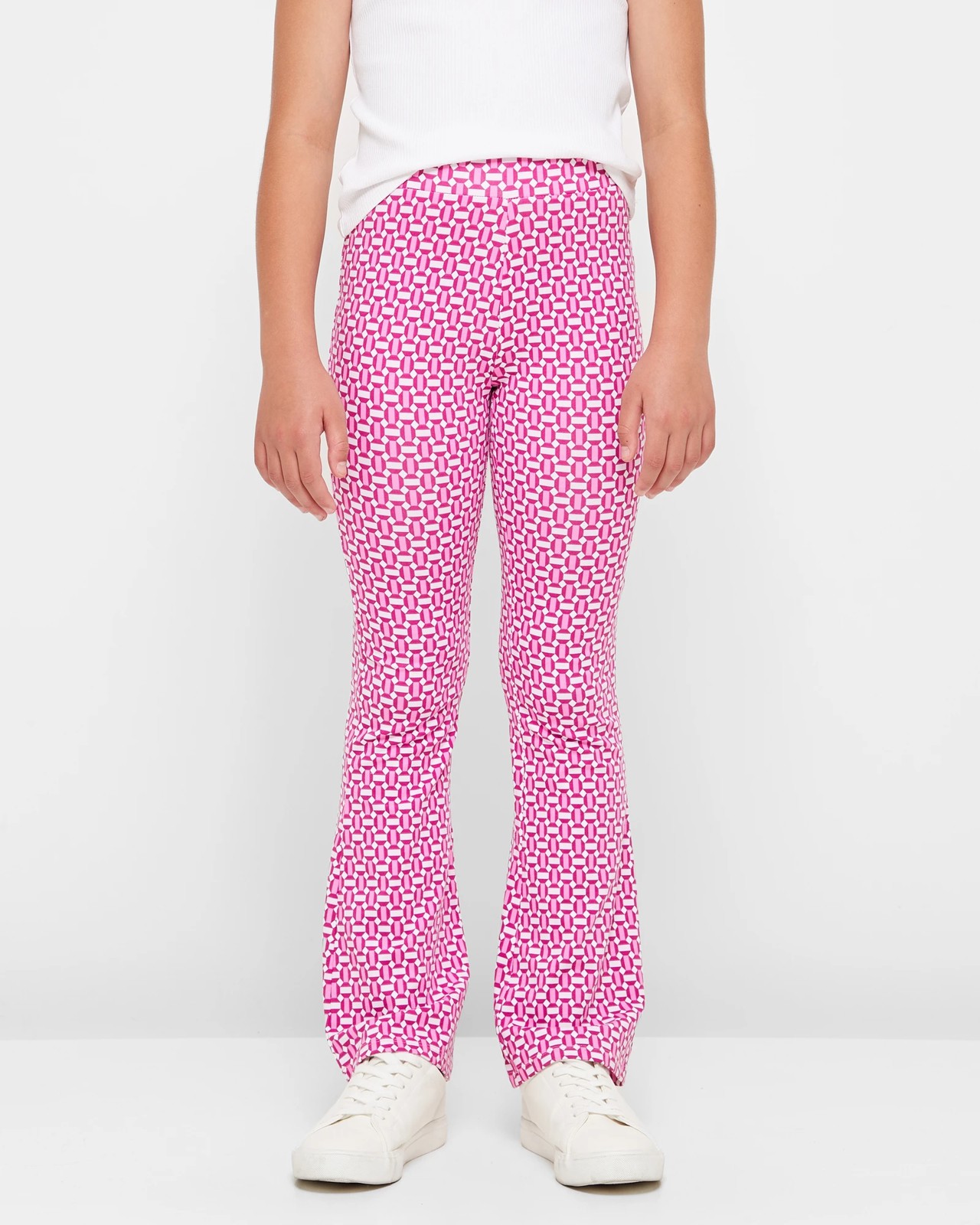 Flared leggings - Pink/Patterned - Ladies