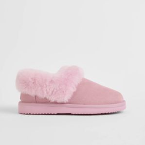 Australian Design UGG Leather and Sheepskin Closed Toe Slippers