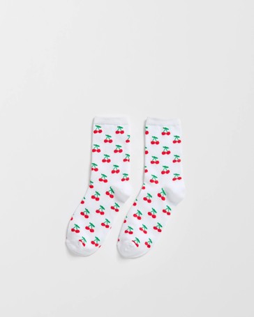 Australian Cotton Blend Womens Fashion Print Crew Length Socks