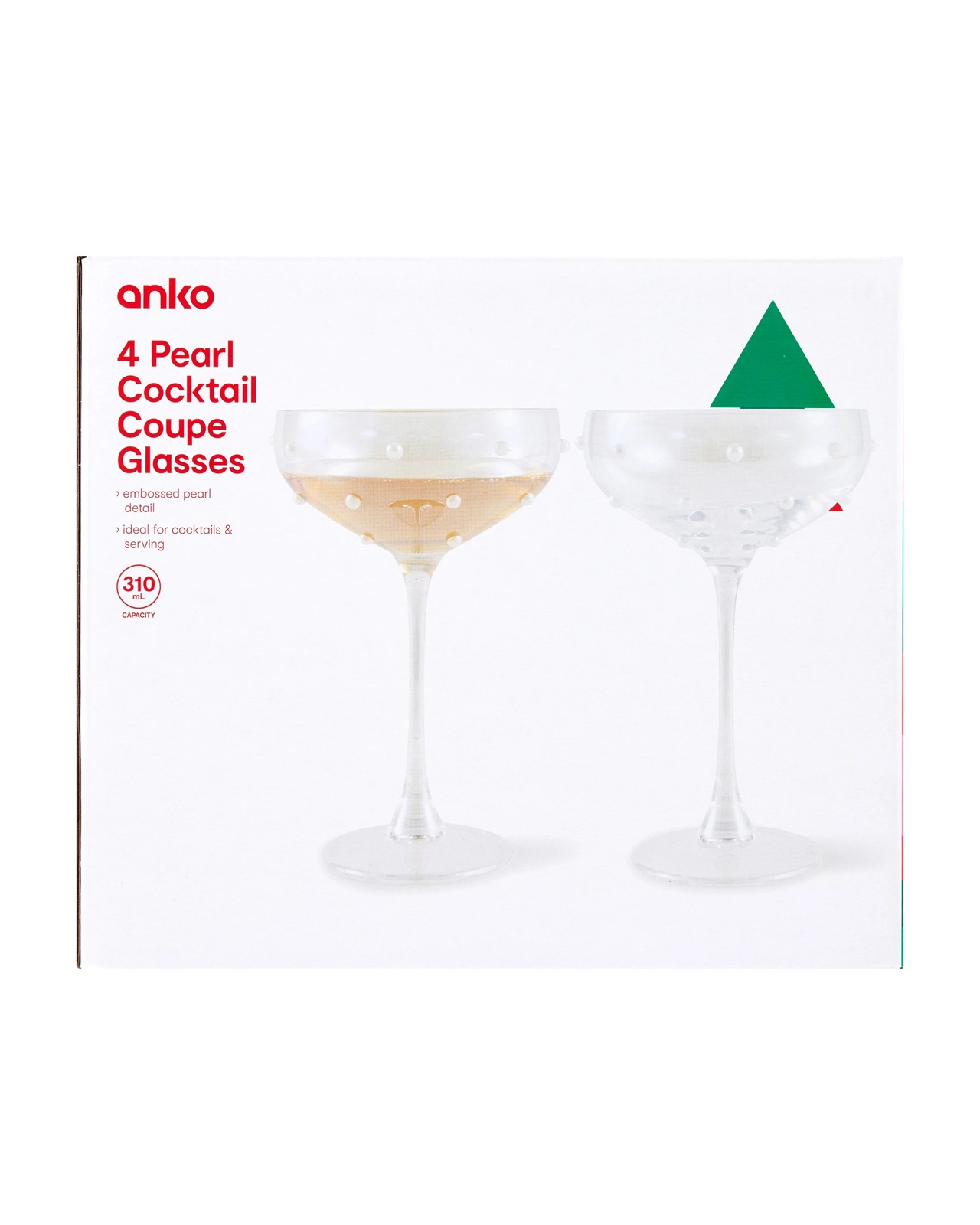 Anko 4 Pearl Cocktail Coupe Glasses 4 of 4