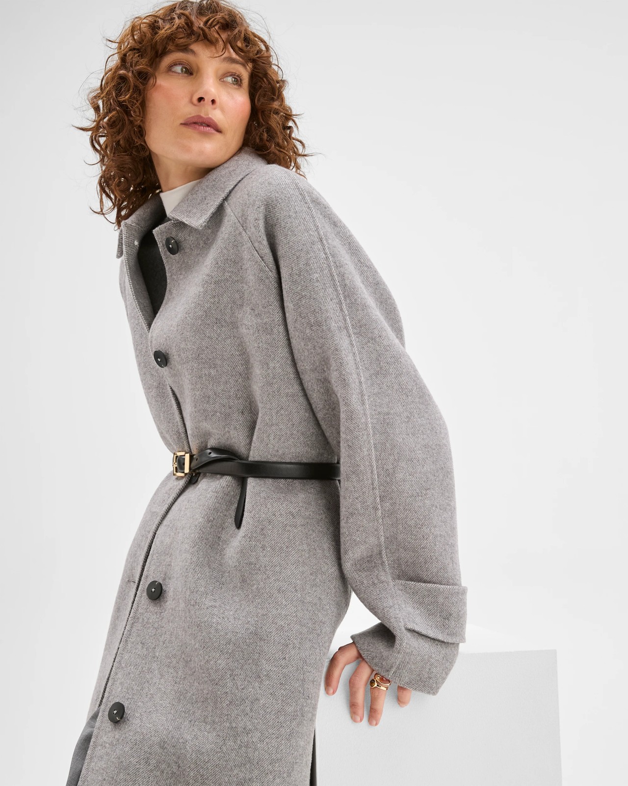 Preview Wool Blend Long Sleeve Collared Coat 5 of 5