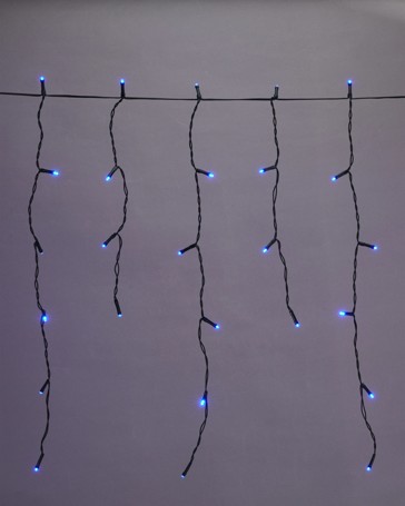 Anko Solar Powered 200 LED Blue Icicle String Lights