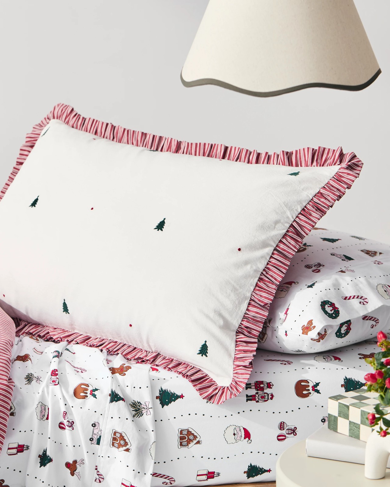 Christmas Embroidered Tree Quilt Cover Set 5 of 6