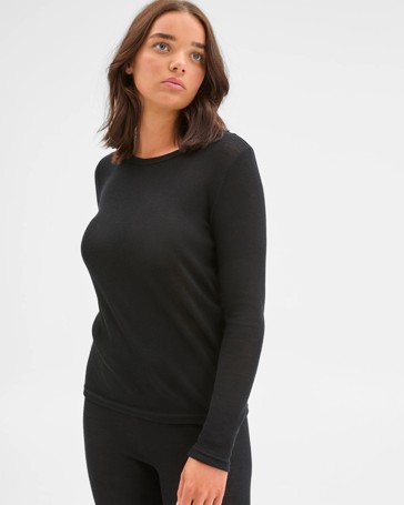 Merino Wool Blend Long Sleeve Thermal Top