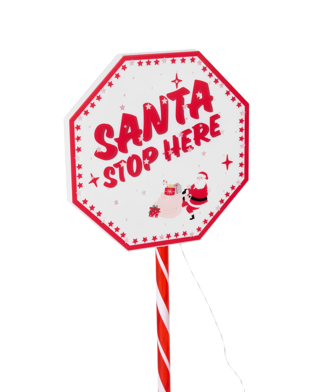 Anko Solar Powered LED Light Up Santa Stop Here Stake 5 of 6
