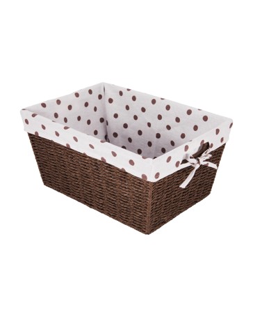 Anko Medium Paper Rope Basket with Polka Dot Liner - Beige
