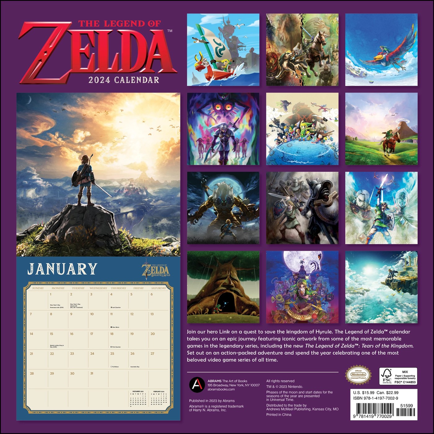The Legend of Zelda 2024 Square Calendar Target Australia