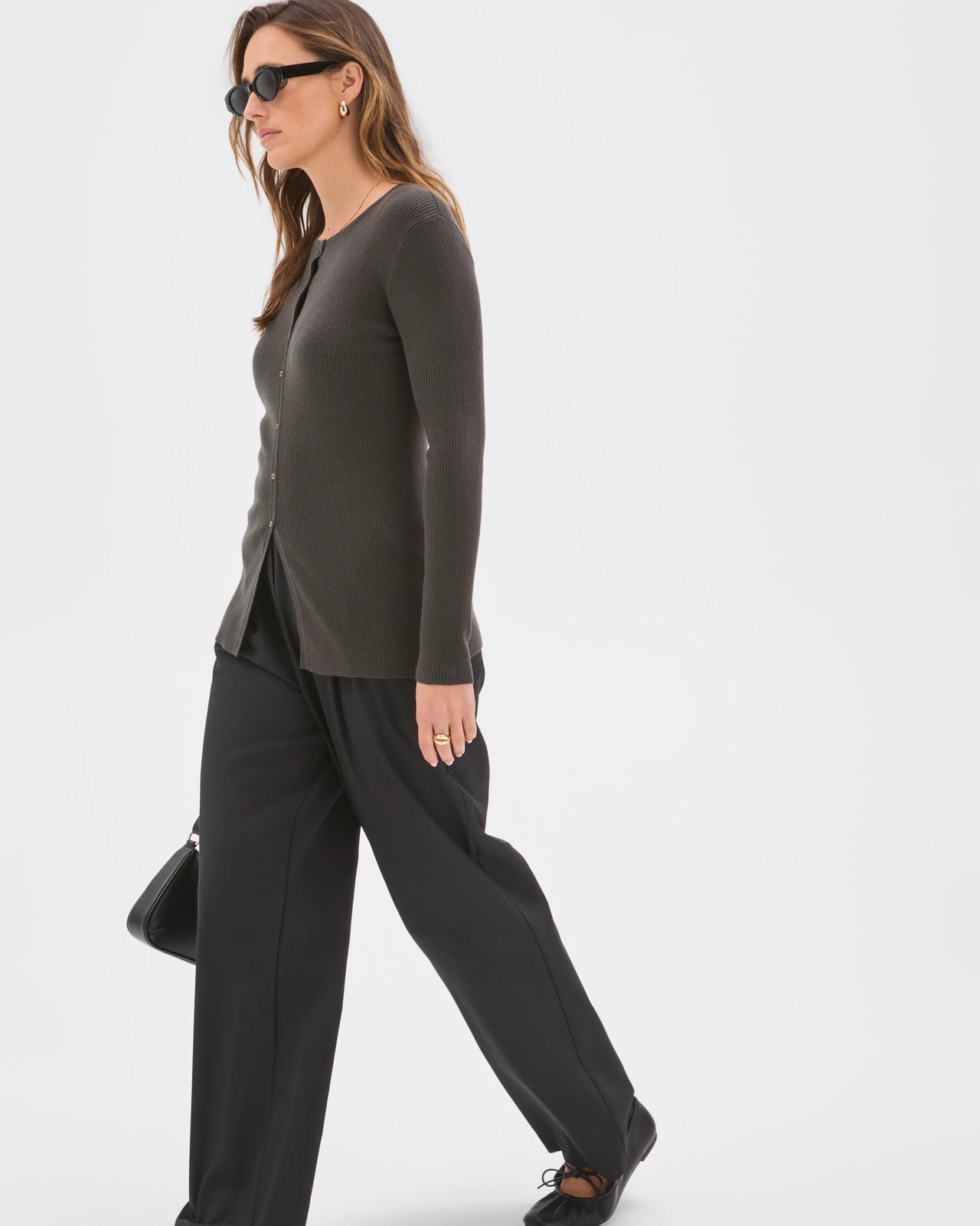 Preview Long Sleeve Button Detail Knit Top 3 of 5