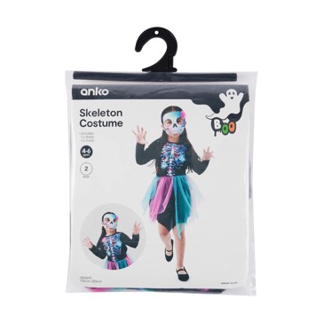2 Piece Skeleton Costume - Ages 4-6