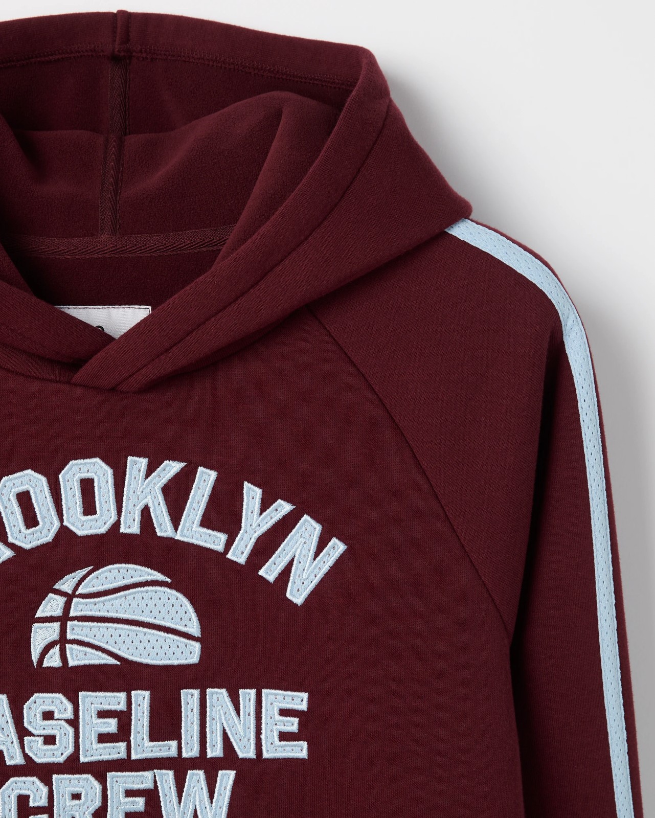 Long Raglan Sleeve Heavyweight Popover Hoodie - Burgundy 2 of 2