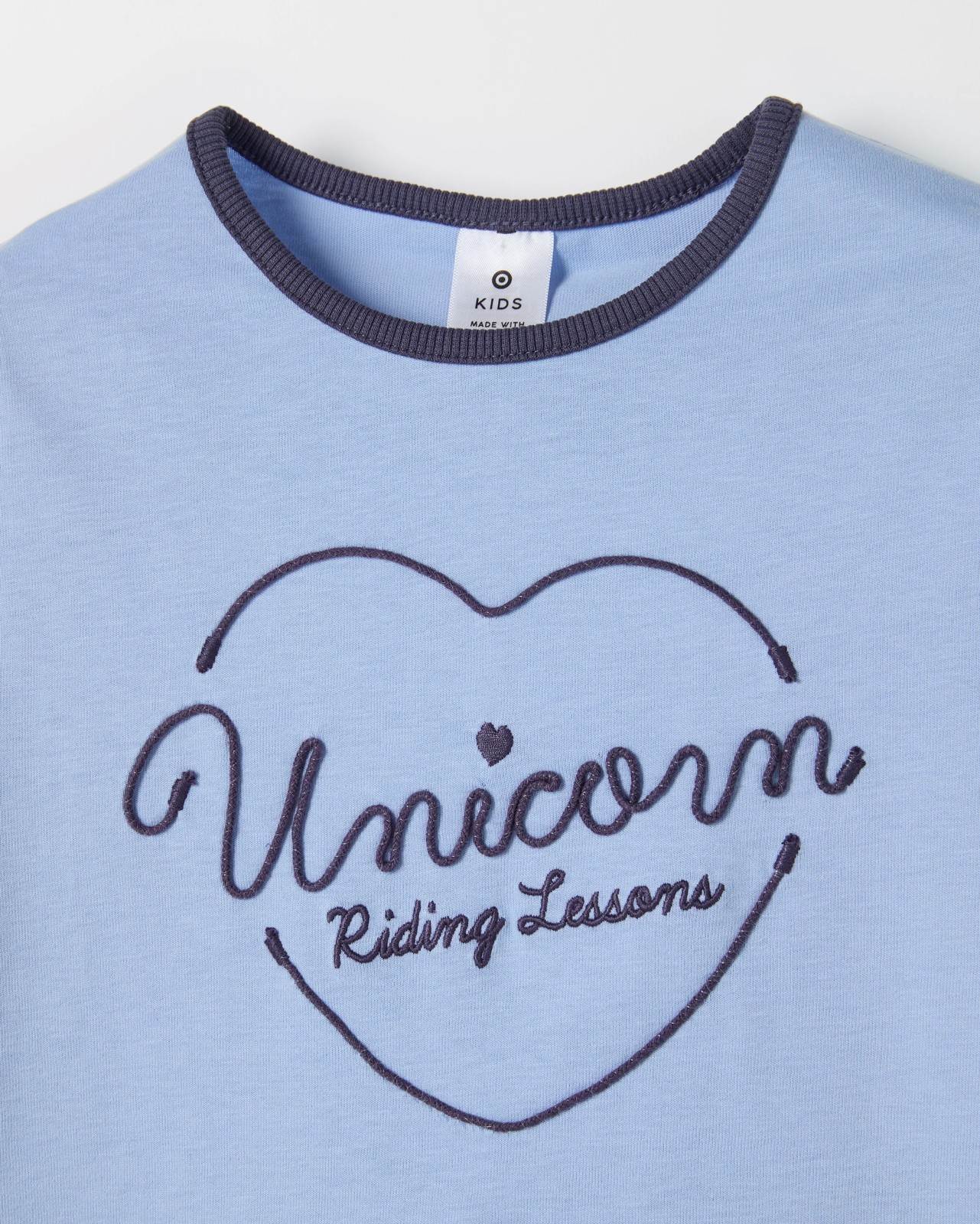 Australian Cotton Fashion Wide Long Sleeve T-Shirt - Blue 2 of 2