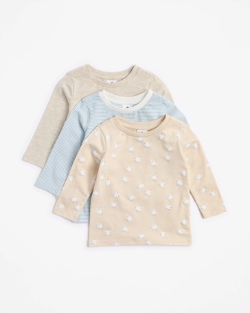 Baby Long Sleeve Print T-shirts 3 Pack
