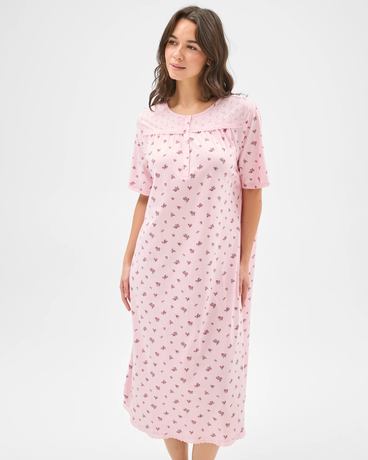 Australian Cotton Short Sleeve Traditional Sleep Nightie 2 of 6
