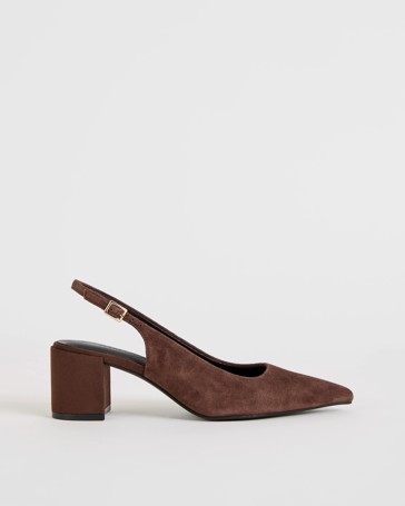 Genuine Leather Point Block Heel - Daria