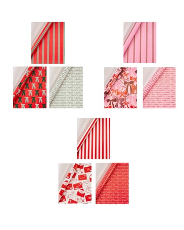 Anko 3 Pack 4m Gift Wrapping Paper - Assorted