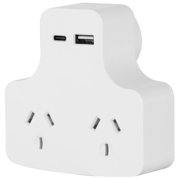 Arlec 2-Way Double Adaptor
