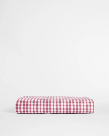 Gingham Australian Cotton Mix & Match Fitted Sheet - Vintage Rose - KB