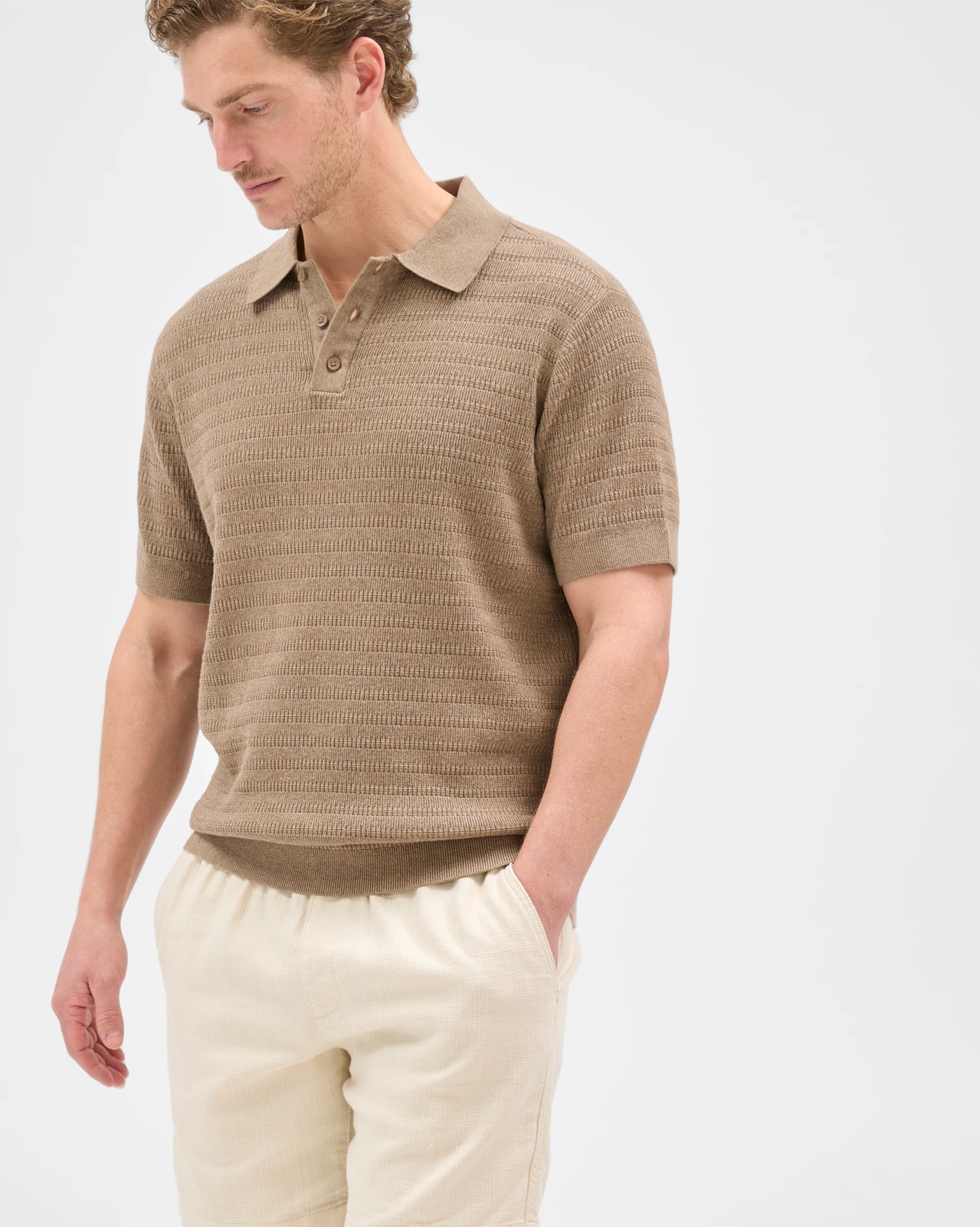 Australian Cotton Textured Shorts - Birch 3 of 5