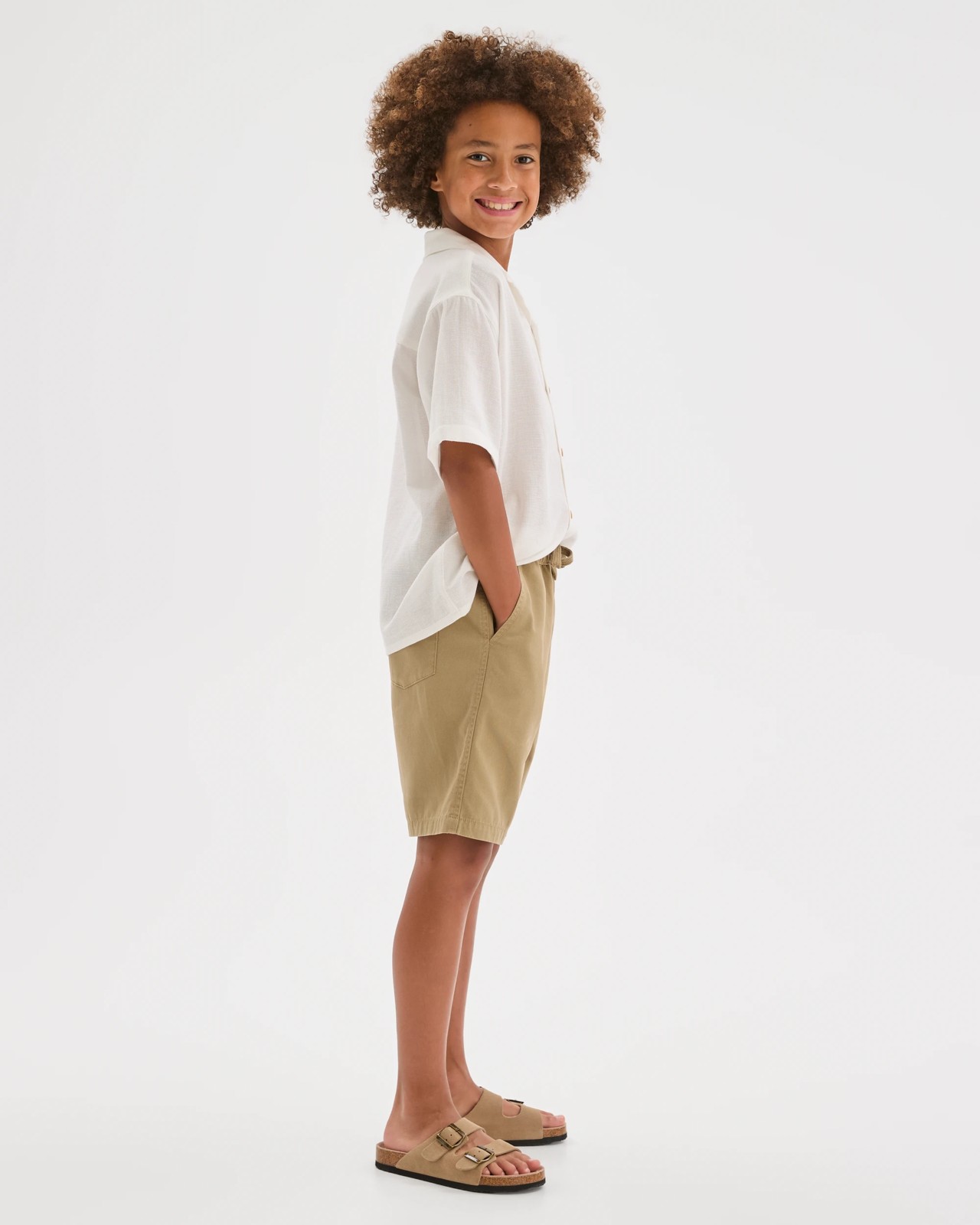 Elastic Waist Chino Shorts - Neutral 4 of 5